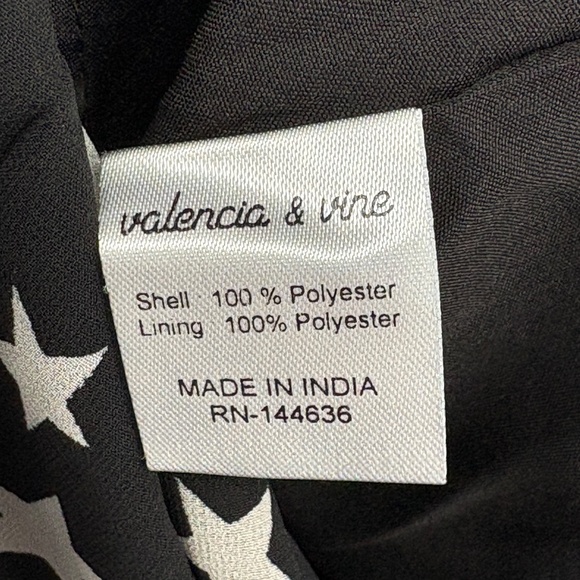 Valencia & Vine Star Print Pleated Mini Dress Black White XS Galaxy Celestial - Picture 11 of 14